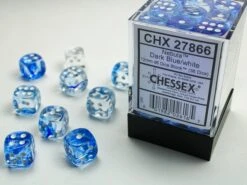 12mm D6 Nebula: Dark Blue With White (36)