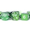 16mm Polyhedral Metal Dice Set: Green Painted -Game Comics Store 019422564505 big