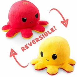 Reversible Octopus Mini Plush - Red And Yellow