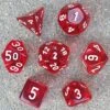 Translucent: Mini Polyhedral 7-Die Set - Red With White -Game Comics Store 030550240743 big