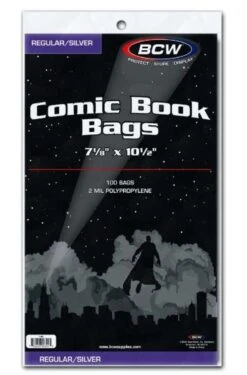 BCW Comic Bags, Silver - Standard, 7.125 X 10.5 (100 Ct)